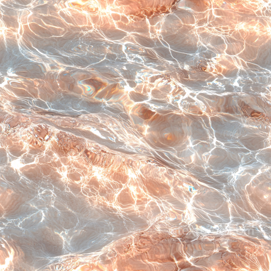Shallow Water Seamless Texture with Bright Light Caustics and Soft Peach Tones Water texture preview