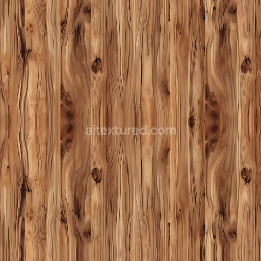 Seamless 3D Rustic Pine Wood Plank PBR Texture with Knots and Grain