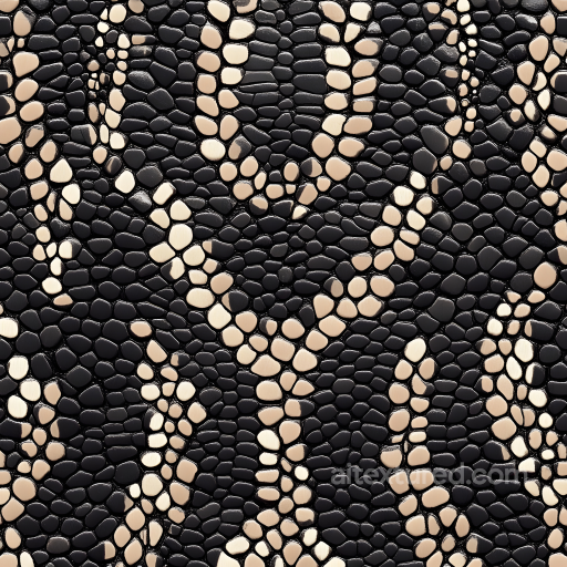 Reptilian Skin Texture Featuring Glossy Black and Cream Scales seamless Skin PBR texture