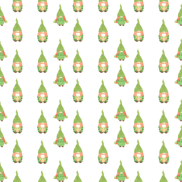 Featuring Whimsical Green St Patrick Gnome Pattern seamless PBR texture preview