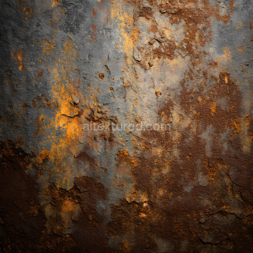 Seamless 3D Rusty Cracked Metal PBR Texture with Oxidation and Rough Surface