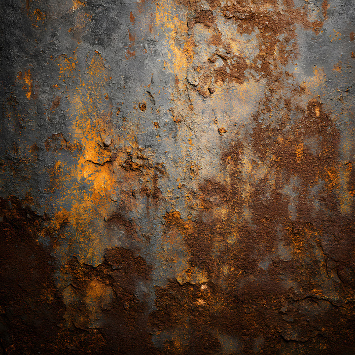 Rusty Cracked Metal with Oxidation and Rough Surface seamless PBR texture preview