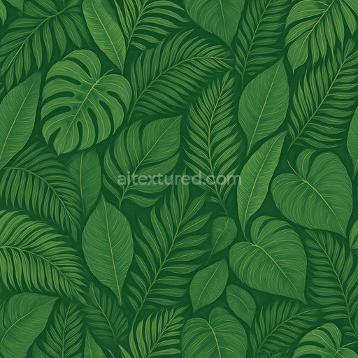 Fine Tropical Leaves Texture Seamless 1024X1024