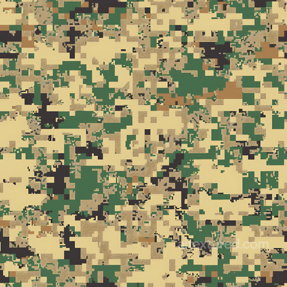 Digital Desert Camouflage PBR Texture with Pixelated Blocks and Earthy Palette Color Camouflage texture preview
