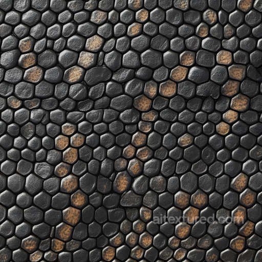 Dark Reptilian Skin Seamless Texture with Detailed Scaled Hexagonal Pattern seamless Skin PBR texture