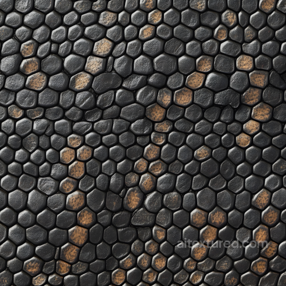 Dark Reptilian Skin Seamless Texture with Detailed Scaled Hexagonal Pattern Skin texture preview