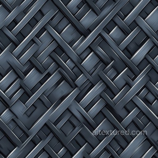 Woven Steel Metal Texture with Interlaced Pattern and Brushed Detailing seamless Metal PBR texture