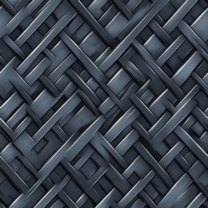 Woven Steel Metal with Interlaced Pattern and Brushed Detailing seamless PBR texture preview