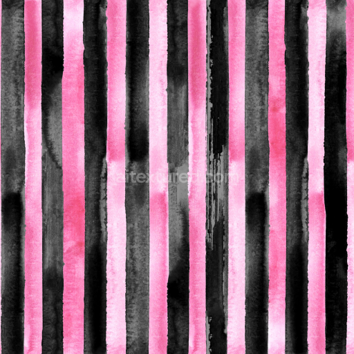 Seamless 3D PBR Watercolor Stripes Texture with Pink and Black Vertical Bands