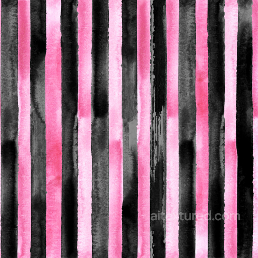 Watercolor Stripes Texture with Pink and Black Vertical Bands seamless Watercolor Stripes PBR texture