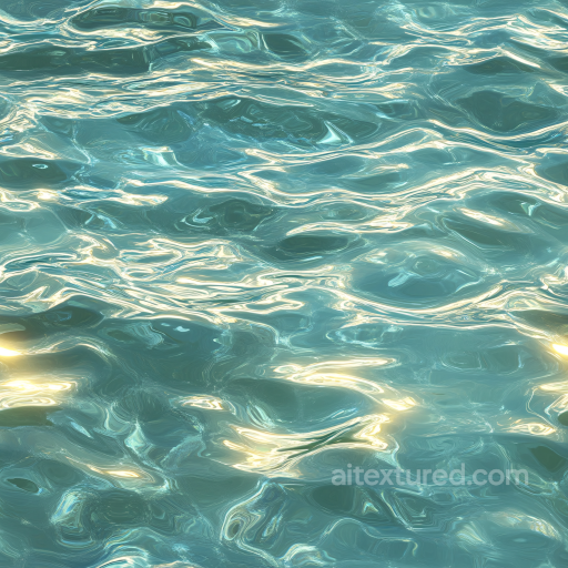 Clear Shallow Water Seamless Texture with Smooth Ripples and Reflective Highlights seamless Water PBR texture