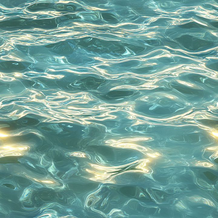 Clear Shallow Water with Smooth Ripples and Reflective Highlights seamless PBR texture preview