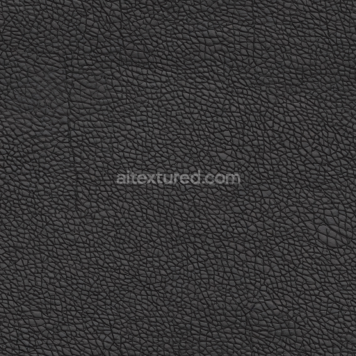Preview — Seamless 3D Black Pebbled Grain Leather PBR Texture with Fine Wrinkles and Matt Finish
