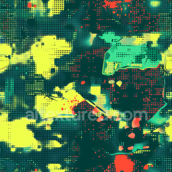 seamless Seamless 3D Stylized Pixelated Camouflage PBR Texture with Bright Halftone Dot Pattern texture 8k free download PBR