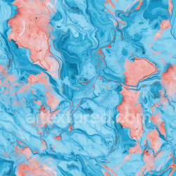 seamless Seamless 3D PBR Marble Texture with Vivid Baby Blue and Coral Swirls texture 8k free download PBR