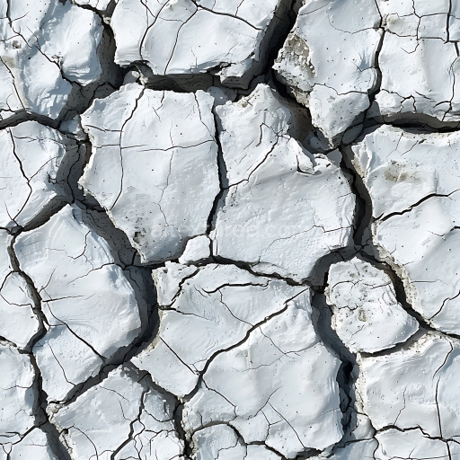 Seamless 3D Cracked Dry Mud Earth PBR Texture with Large Cracks and Rough Surfaces