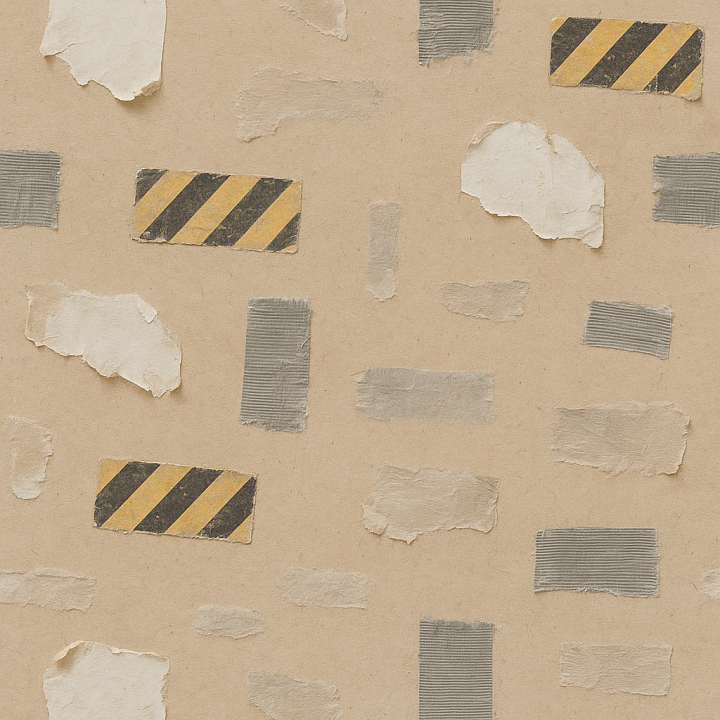Peeling Stickers And Duct Tape Residue With Torn Paper And Sticker Tear… seamless PBR texture preview