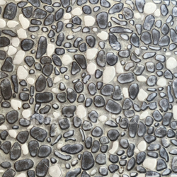 seamless Seamless Stone Pebble PBR Texture with Varied Gray and White Pebbles texture 8k free download PBR