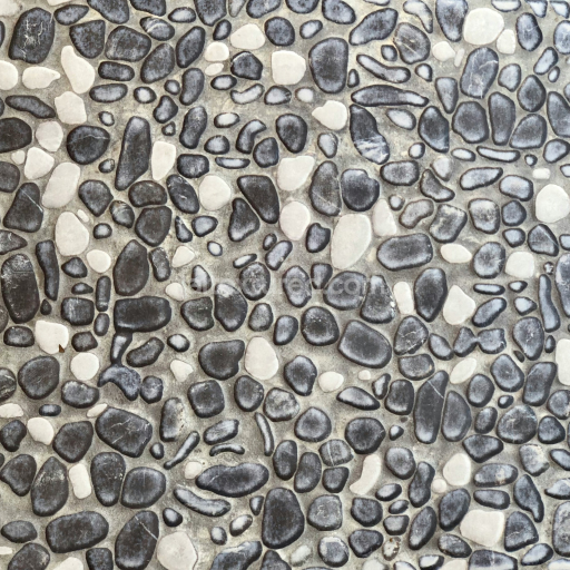 Seamless Stone Pebble PBR Texture with Varied Gray and White Pebbles