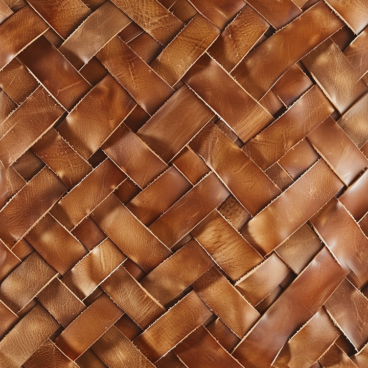 Brown Distressed Leather with Woven Pattern seamless PBR texture preview