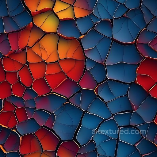 Cracked Ceramic Surface Texture with Colorful Fragmented Pattern seamless Cracked & Holes PBR texture