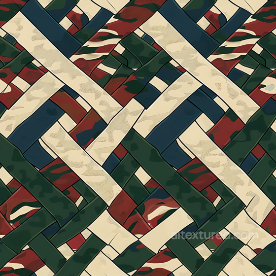 Woodland Camouflage PBR Texture with Interwoven Pattern and Muted Earth Tones Color Camouflage texture preview