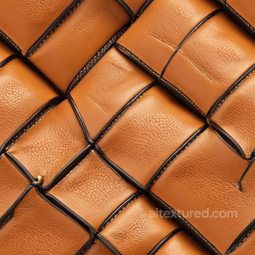 Quilted Tan Leather PBR Texture Featuring Detailed Grain and Stitching seamless Leather PBR texture