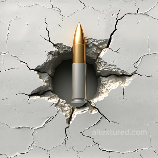 cracked plaster PBR texture featuring realistic bullet hole damage seamless Cracked & Holes PBR texture