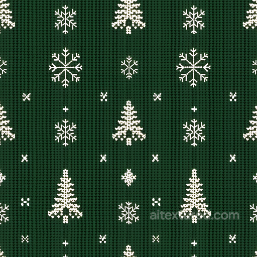 All Christmas Digital paper Texture of Green Knitted Fabric with White Christmas Motifs seamless All Christmas Digital paper PBR texture
