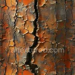 seamless Seamless 3D PBR cracked rusty metal texture with deep fractures and vivid orange patina texture 8k free download PBR