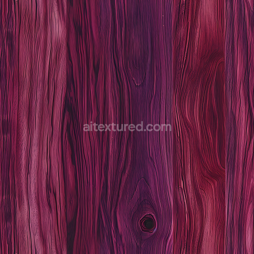 Seamless 3D PBR Dark Plum Wood Texture Featuring Natural Knots and Deep Grain