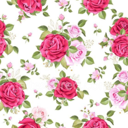 seamless Seamless 3D PBR Texture of Pink and Red Rose Floral Fabric Pattern texture 8k free download PBR