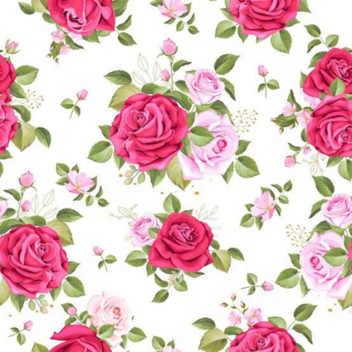 Pink Flower Texture of Pink and Red Rose Floral Fabric Pattern seamless Pink Flower PBR texture