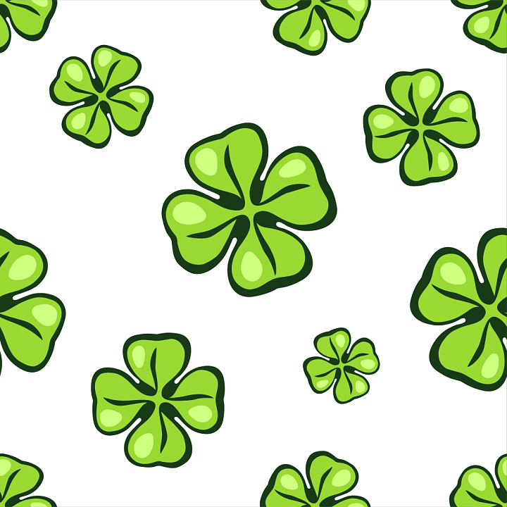 St Patrick Digital Paper Bundle of Green Shamrock Pattern on White Back… seamless PBR texture preview