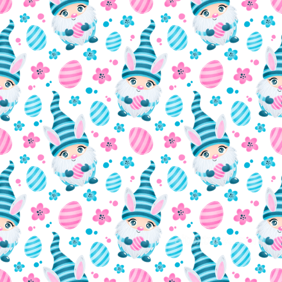 All Easter Digital paper Texture of Cute Cartoon Easter Gnomes and Eggs All Easter Digital paper texture preview