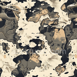 seamless Seamless 3D stylized desert camouflage PBR texture with dragon motifs and organic shapes texture 8k free download PBR