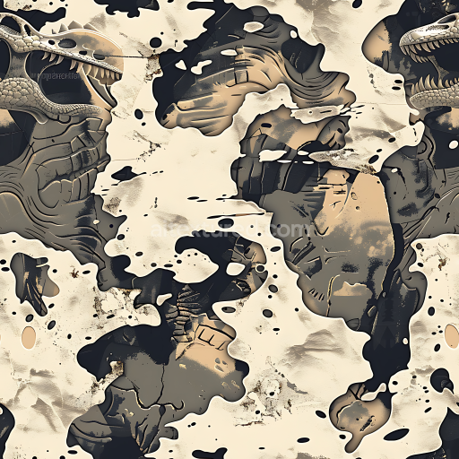 Seamless 3D stylized desert camouflage PBR texture with dragon motifs and organic shapes