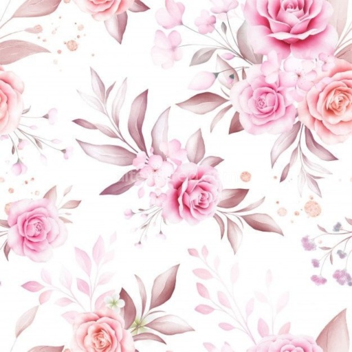 Seamless 3D PBR Texture of Soft Pink Flower Fabric with Delicate Floral Pattern