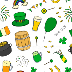 seamless Seamless 3D PBR texture with colorful St Patrick icon pattern texture 8k free download PBR