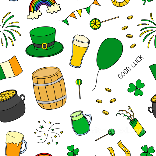 With Colorful St Patrick Icon Pattern seamless St patrick digital paper bundle PBR texture