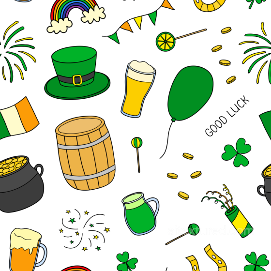 With Colorful St Patrick Icon Pattern St patrick digital paper bundle texture preview