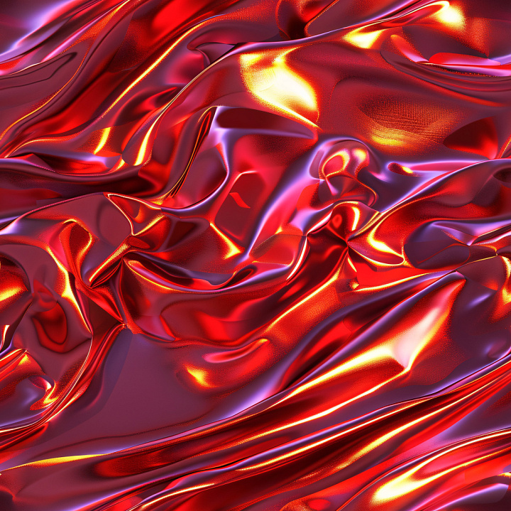 Glossy Red Satin-Like Fabric with Reflective Highlights seamless PBR texture preview