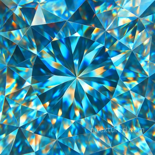 Zircon Faceted Gem With Prismatic Refraction And Gemstone Facets seamless Crystals PBR texture
