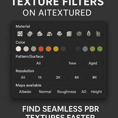 New Texture Filters on AITEXTURED – Find the Perfect Seamless PBR Texture Faster