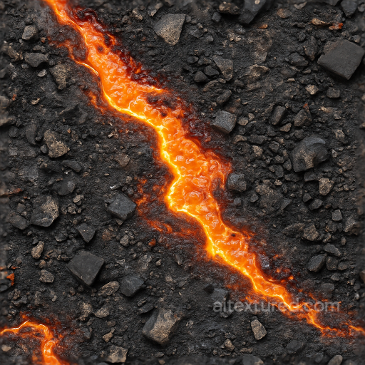 Molten Metal And Burnt Debris From Intense Explosion In Photorealistic 8K PBR seamless Explosion PBR texture