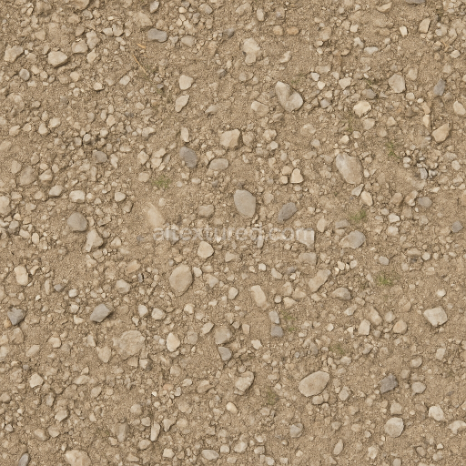 Seamless 3d texture pbr 8k gravel loose with pebbles scattered and dry surface wear