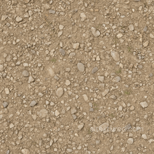 Gravel Loose With Pebbles Scattered And Dry Surface Wear seamless Park pavement PBR texture