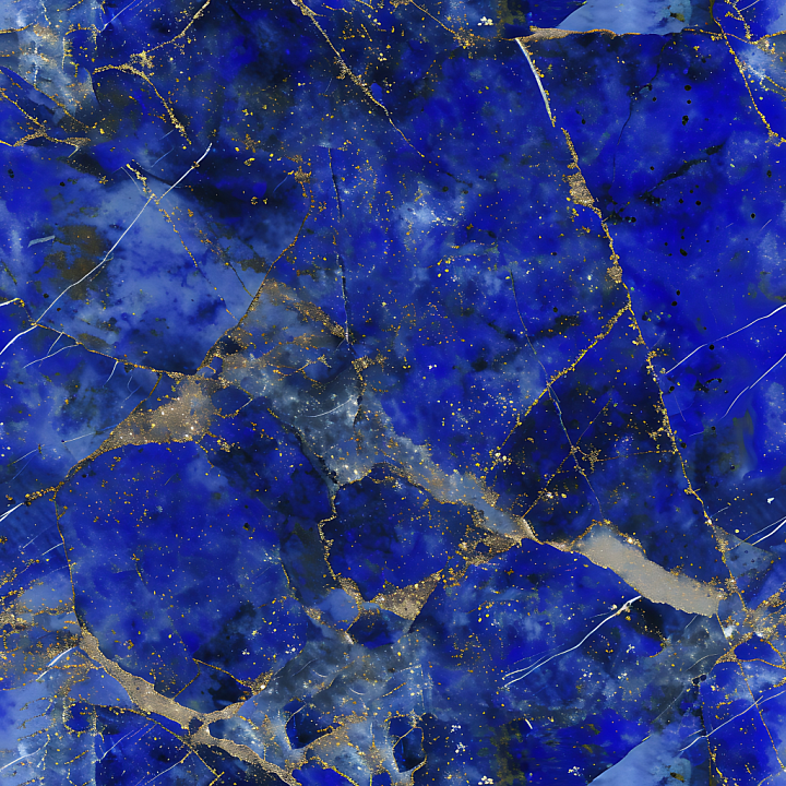 Lapis Lazuli Marble Featuring Deep Blue and Gold Veins seamless PBR texture preview