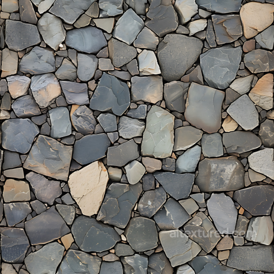 Weathered Stone Wall PBR Texture with Natural Irregular Slate Blocks Stone texture preview