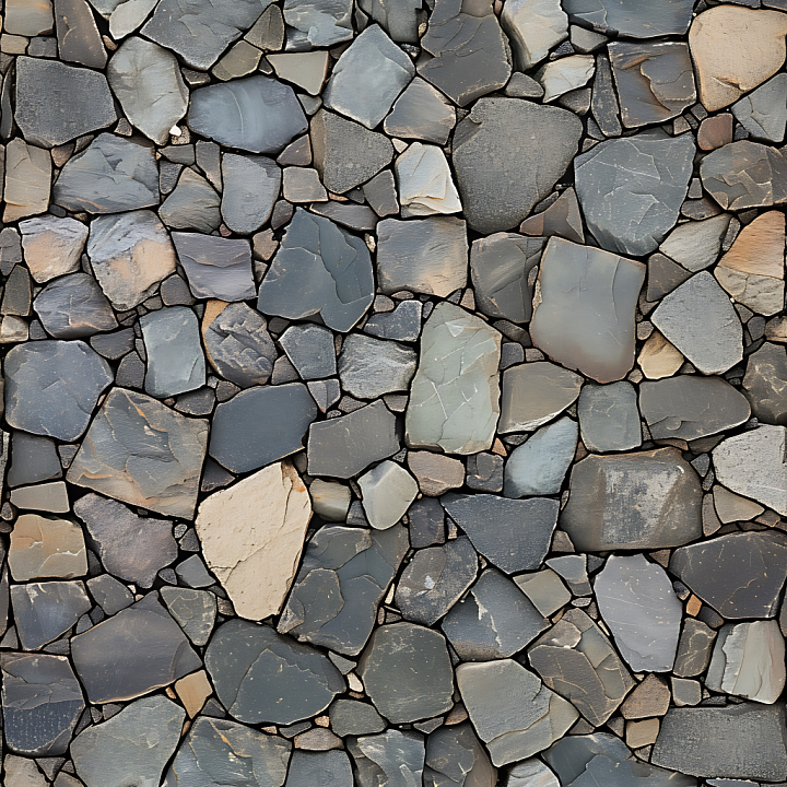 Weathered Stone Wall with Natural Irregular Slate Blocks seamless PBR texture preview
